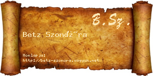 Betz Szonóra névjegykártya